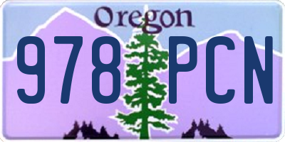 OR license plate 978PCN
