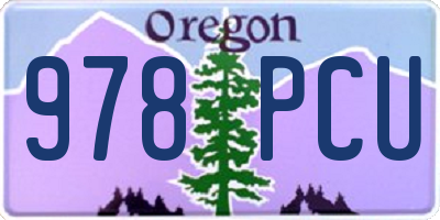 OR license plate 978PCU