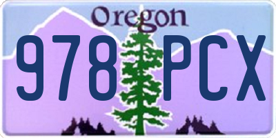 OR license plate 978PCX