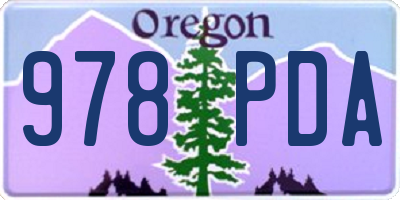 OR license plate 978PDA
