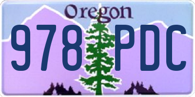 OR license plate 978PDC