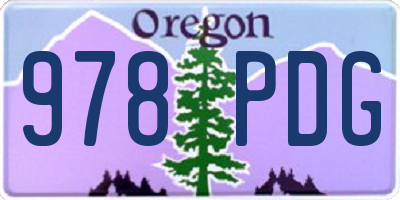 OR license plate 978PDG