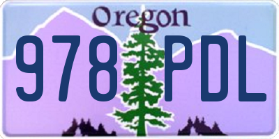 OR license plate 978PDL