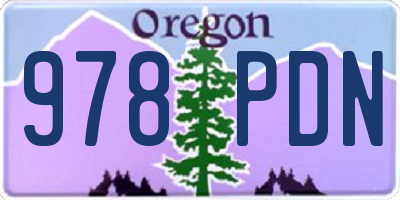 OR license plate 978PDN