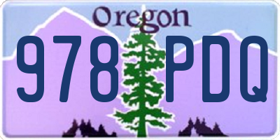 OR license plate 978PDQ