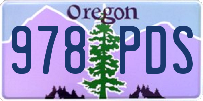 OR license plate 978PDS