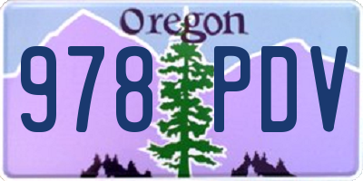 OR license plate 978PDV