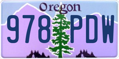 OR license plate 978PDW