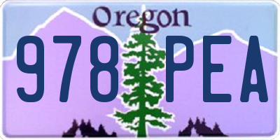 OR license plate 978PEA