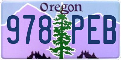 OR license plate 978PEB