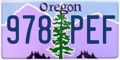 OR license plate 978PEF