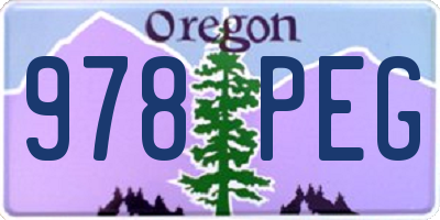 OR license plate 978PEG