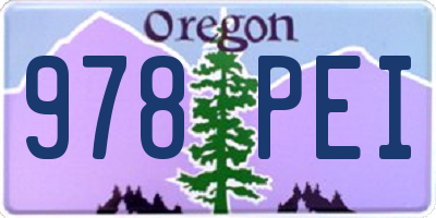 OR license plate 978PEI
