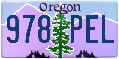 OR license plate 978PEL