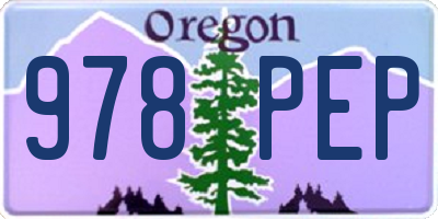 OR license plate 978PEP