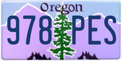 OR license plate 978PES