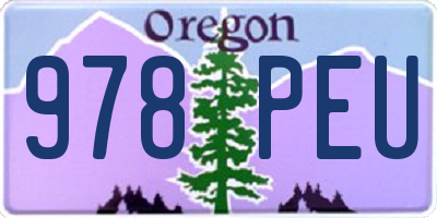 OR license plate 978PEU
