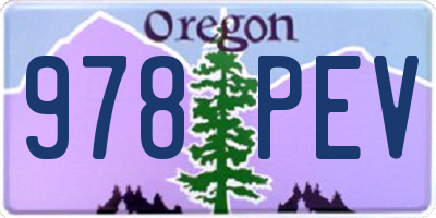 OR license plate 978PEV