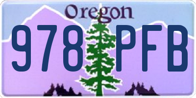 OR license plate 978PFB