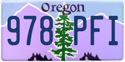 OR license plate 978PFI