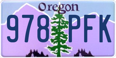 OR license plate 978PFK
