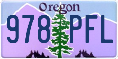 OR license plate 978PFL