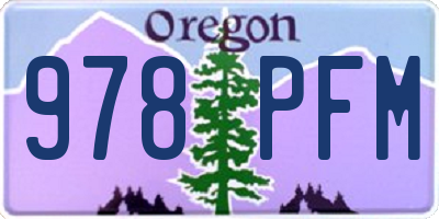 OR license plate 978PFM
