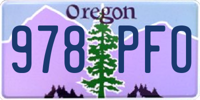 OR license plate 978PFO