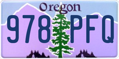 OR license plate 978PFQ