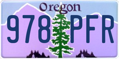 OR license plate 978PFR