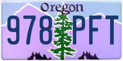 OR license plate 978PFT
