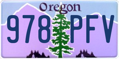 OR license plate 978PFV