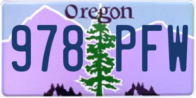 OR license plate 978PFW