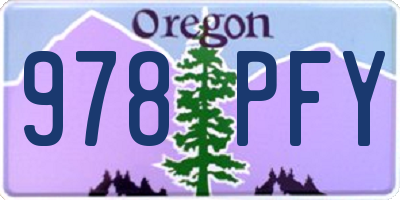 OR license plate 978PFY