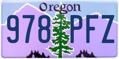 OR license plate 978PFZ