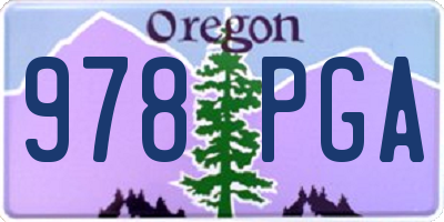 OR license plate 978PGA