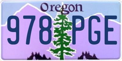 OR license plate 978PGE