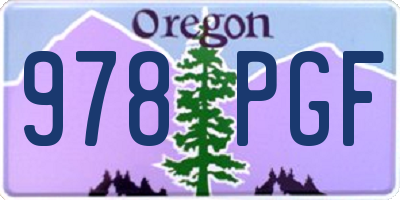OR license plate 978PGF