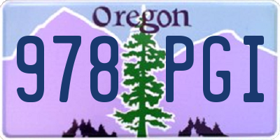 OR license plate 978PGI