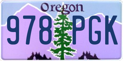 OR license plate 978PGK