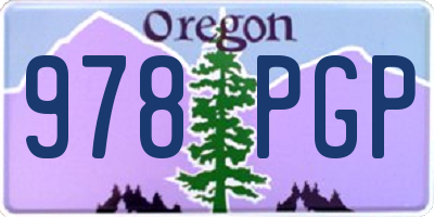 OR license plate 978PGP