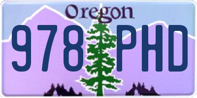 OR license plate 978PHD