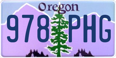 OR license plate 978PHG