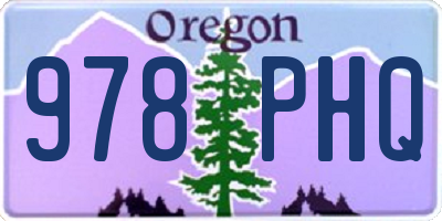 OR license plate 978PHQ
