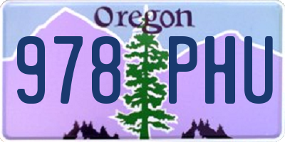 OR license plate 978PHU