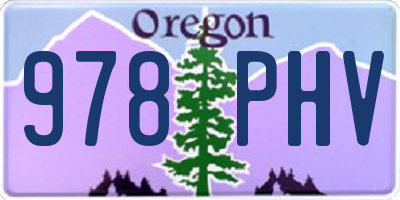 OR license plate 978PHV