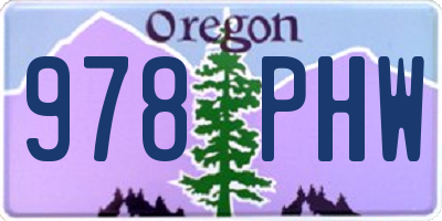 OR license plate 978PHW