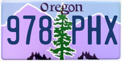 OR license plate 978PHX