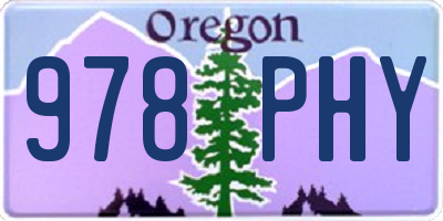 OR license plate 978PHY