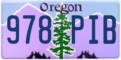 OR license plate 978PIB